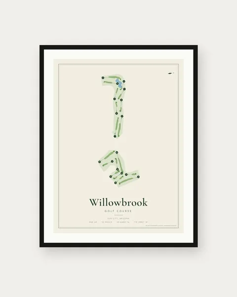 Willowbrook Golf Course golf course map print