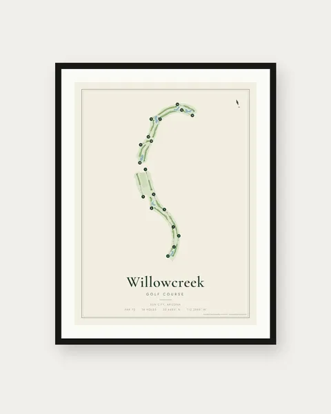Willowcreek Golf Course golf course map print
