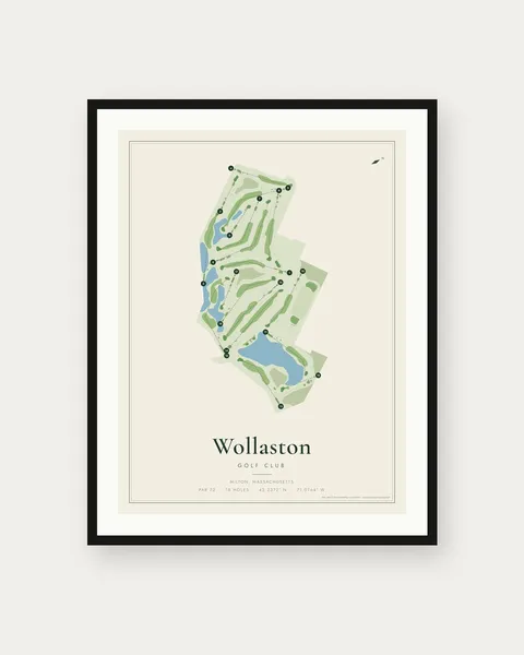 Wollaston Golf Club golf course map print