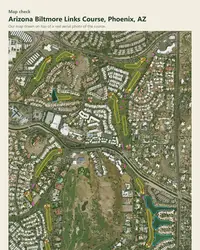 Arizona Biltmore Links Course map print, map check on an aerial photo
