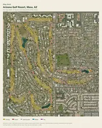 Arizona Golf Resort map print, map check on an aerial photo