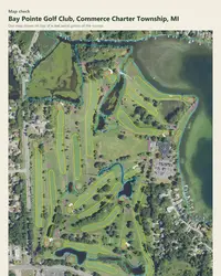 Bay Pointe Golf Club map print, map check on an aerial photo