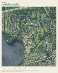 Bearpath map print, map check on an aerial photo