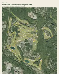 Black Rock Country Club map print, map check on an aerial photo