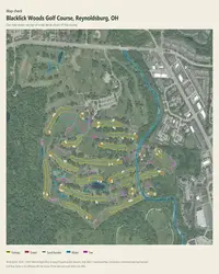 Blacklick Woods Golf Course map print, map check on an aerial photo