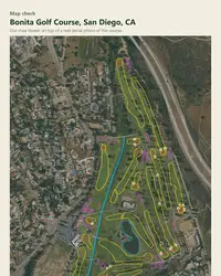 Bonita Golf Course map print, map check on an aerial photo