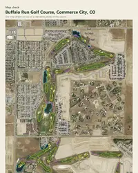 Buffalo Run Golf Course map print, map check on an aerial photo