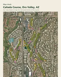 Cañada Course map print, map check on an aerial photo
