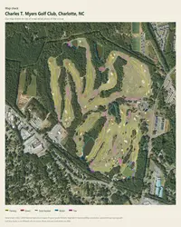 Charles T. Myers Golf Club map print, map check on an aerial photo