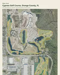Cypress Golf Course map print, map check on an aerial photo