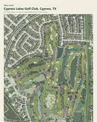 Cypress Lakes Golf Club map print, map check on an aerial photo
