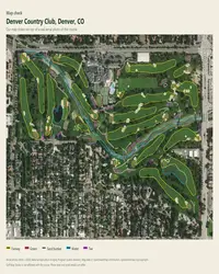 Denver Country Club map print, map check on an aerial photo