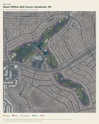 Desert Willow Golf Course map print, map check on an aerial photo
