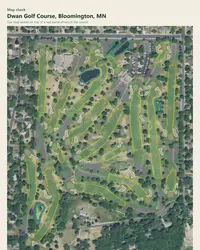 Dwan Golf Course map print, map check on an aerial photo