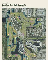 East Bay Golf Club map print, map check on an aerial photo