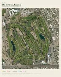 El Rio Golf Course map print, map check on an aerial photo