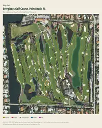 Everglades Golf Course map print, map check on an aerial photo