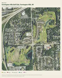 Farmington Hills Golf Club map print, map check on an aerial photo