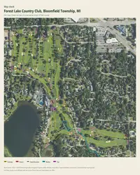 Forest Lake Country Club map print, map check on an aerial photo