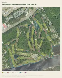 Glen Dornoch Waterway Golf Links map print, map check on an aerial photo