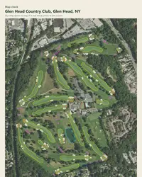 Glen Head Country Club map print, map check on an aerial photo