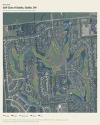 Golf Club of Dublin map print, map check on an aerial photo