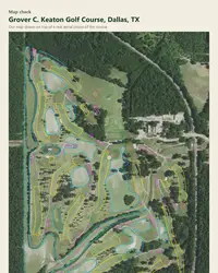 Grover C. Keaton Golf Course map print, map check on an aerial photo