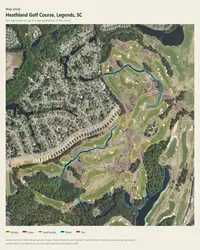 Heathland Golf Course map print, map check on an aerial photo