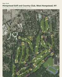 Hempstead Golf and Country Club map print, map check on an aerial photo