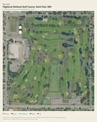 Highland National Golf Course map print, map check on an aerial photo