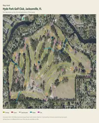 Hyde Park Golf Club map print, map check on an aerial photo