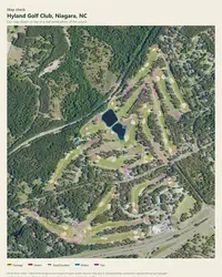 Hyland Golf Club map print, map check on an aerial photo