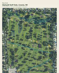 Idylwyld Golf Club map print, map check on an aerial photo