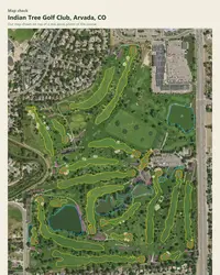 Indian Tree Golf Club map print, map check on an aerial photo