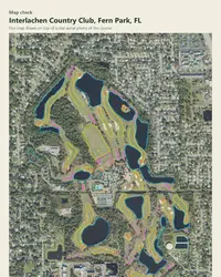 Interlachen Country Club map print, map check on an aerial photo
