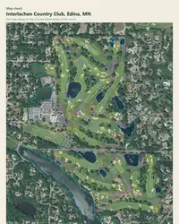Interlachen Country Club map print, map check on an aerial photo