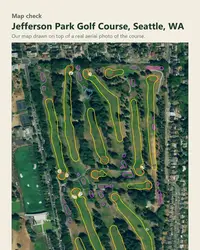 Jefferson Park Golf Course map print, map check on an aerial photo