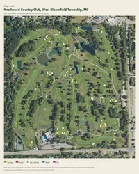Knollwood Country Club map print, map check on an aerial photo