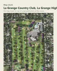 La Grange Country Club map print, map check on an aerial photo