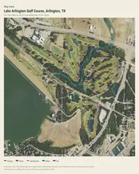 Lake Arlington Golf Course map print, map check on an aerial photo