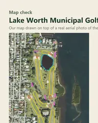 Lake Worth Municipal Golf Course map print, map check on an aerial photo