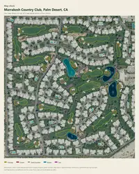 Marrakesh Country Club map print, map check on an aerial photo