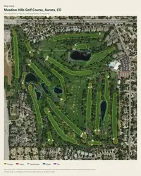 Meadow Hills Golf Course map print, map check on an aerial photo