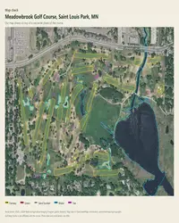 Meadowbrook Golf Course map print, map check on an aerial photo