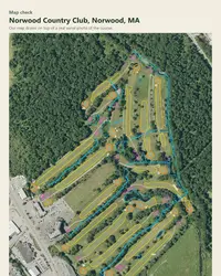 Norwood Country Club map print, map check on an aerial photo