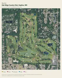 Oak Ridge Country Club map print, map check on an aerial photo