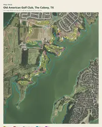 Old American Golf Club map print, map check on an aerial photo