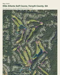 Olde Atlanta Golf Course map print, map check on an aerial photo