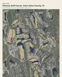 Palencia Golf Course map print, map check on an aerial photo
