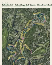 Palmetto Hall - Robert Cupp Golf Course map print, map check on an aerial photo